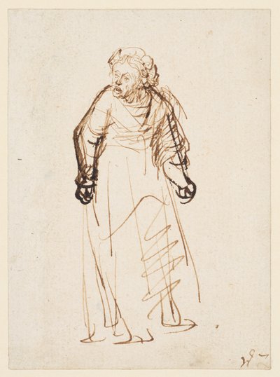 叱る女（紙にペン・インク） 作： Rembrandt Harmensz. van Rijn