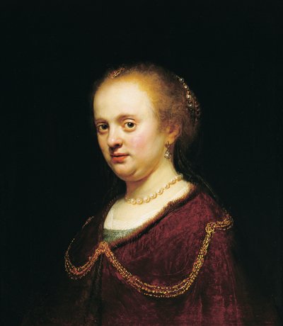 金の鎖を持つ若い女性 作： Rembrandt Harmensz. van Rijn