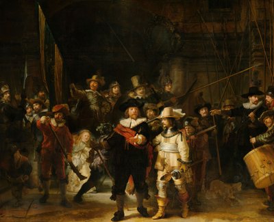 「夜警」として知られるフランス・バニング・コックとウィレム・ファン・ライテンバーグの会社 作： Rembrandt Harmenszoon van Rijn, Rembrandt