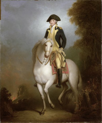 ジョージワシントンの乗馬の肖像画 作： Rembrandt Peale