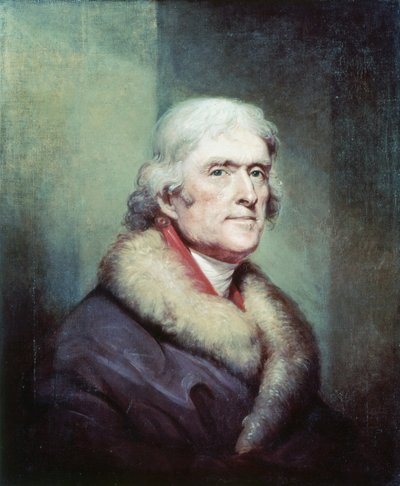 トーマス・ジェファーソン（1743～1826年）の肖像 by ピーレ レンブラント（1778～1860年）。 作： Rembrandt Peale
