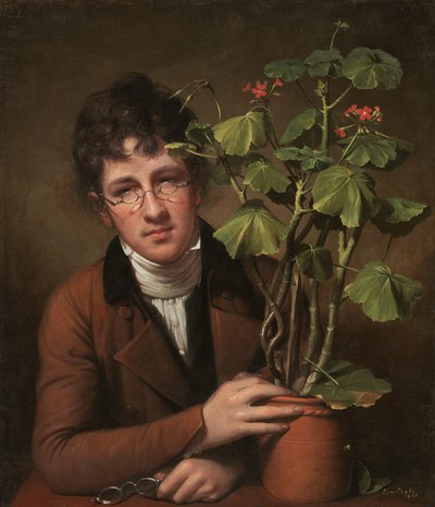 ゼラニウムを持つルーベンス・ピール 作： Rembrandt Peale