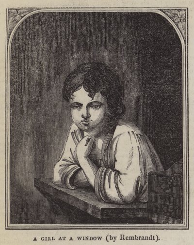 窓際の少女 作： Rembrandt van Rijn