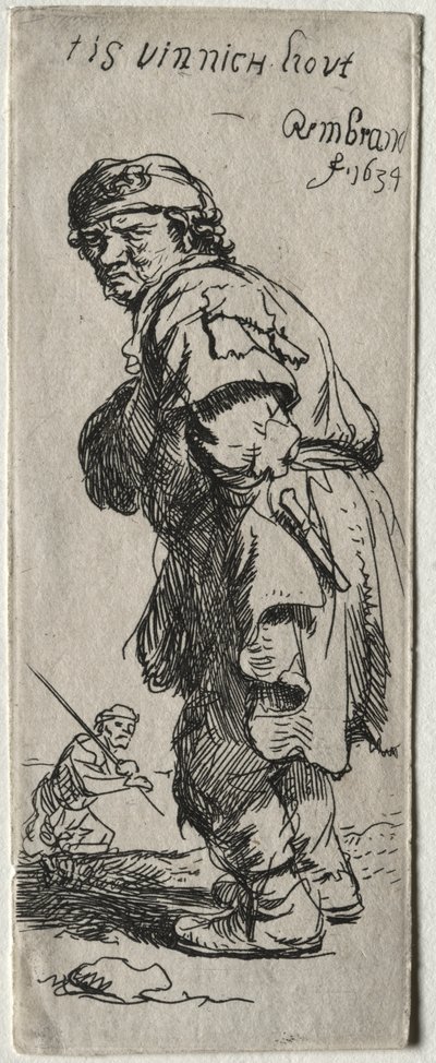 「とても寒い」と叫ぶ農民 作： Rembrandt van Rijn