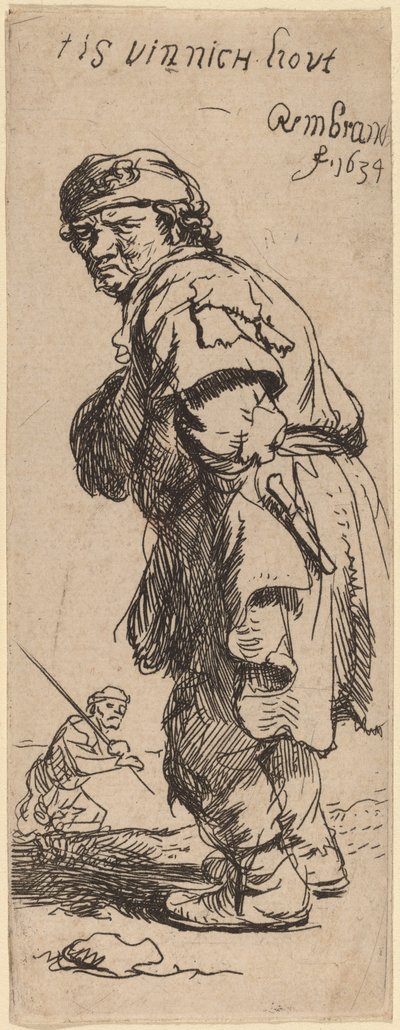 農夫の叫び声: "tis vinnich kout" (とても寒いです) 作： Rembrandt van Rijn