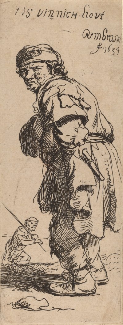 A Peasant Calling Out: tis vinnich kout 1634. 作： Rembrandt van Rijn