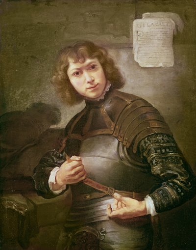 鎧の若い男 作： Rembrandt van Rijn