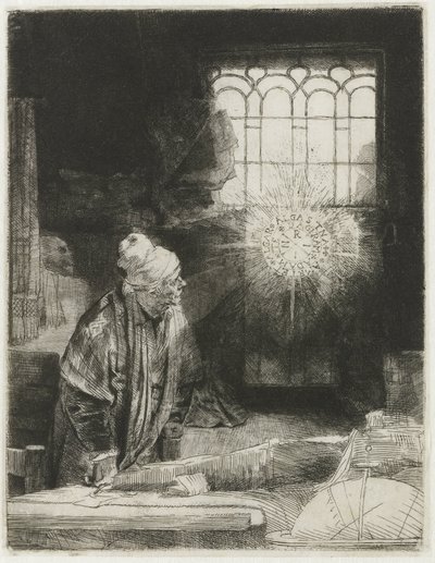 書斎にいる学者 作： Rembrandt van Rijn