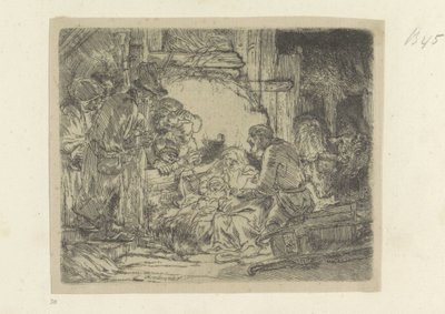 Aanbidding der herders: met de oielamp 原画集85点（連載タイトル） 作： Rembrandt van Rijn