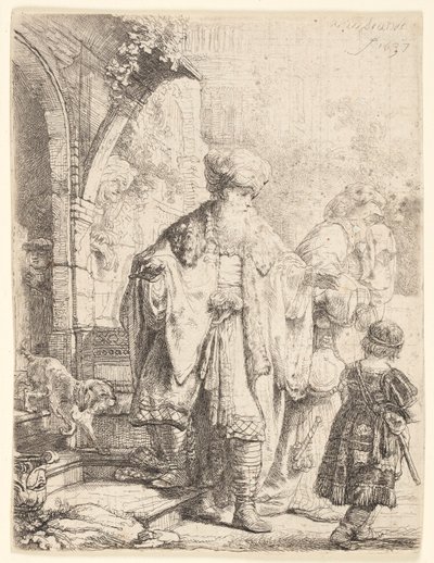 ハガルとイシュマエルを追い出すアブラハム 作： Rembrandt van Rijn