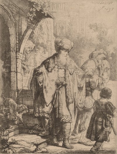 ハガルとイシュマエルを追放するアブラハム、1637年。 作： Rembrandt van Rijn