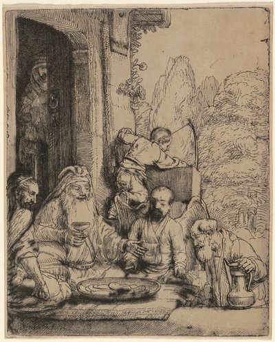 天使をもてなすアブラハム 作： Rembrandt van Rijn