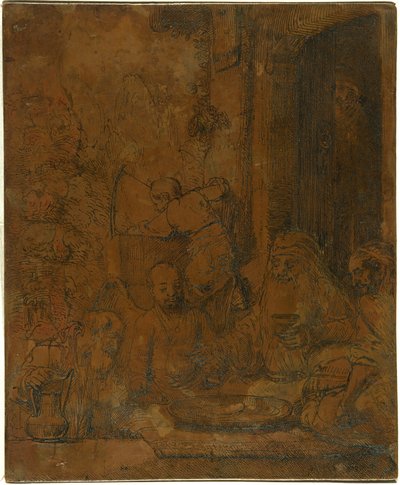天使を楽しませるアブラハム [直訳] 作： Rembrandt van Rijn