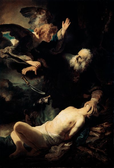 アブラハム犠牲イサク、1635年。 作： Rembrandt van Rijn