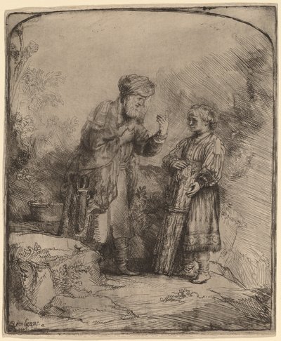 アブラハムとイサク 作： Rembrandt van Rijn