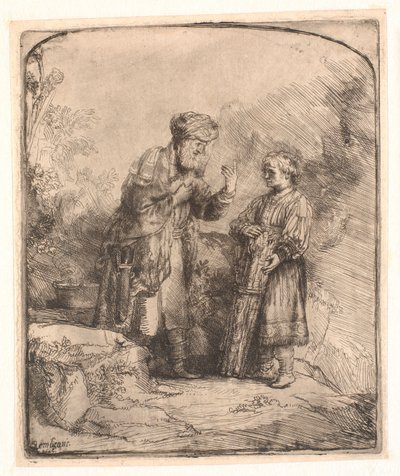 アブラハムとイサク 作： Rembrandt van Rijn