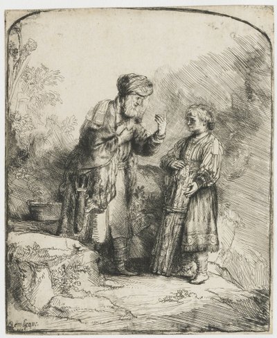 アブラハムとイサク 作： Rembrandt van Rijn