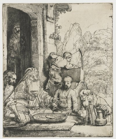 天使たちをもてなすアブラハム 作： Rembrandt van Rijn