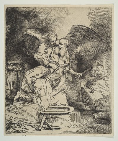 アブラハムの犠牲、1655年。 作： Rembrandt van Rijn