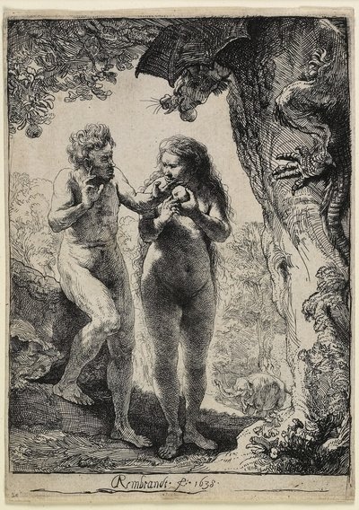 アダムとイブ 作： Rembrandt van Rijn