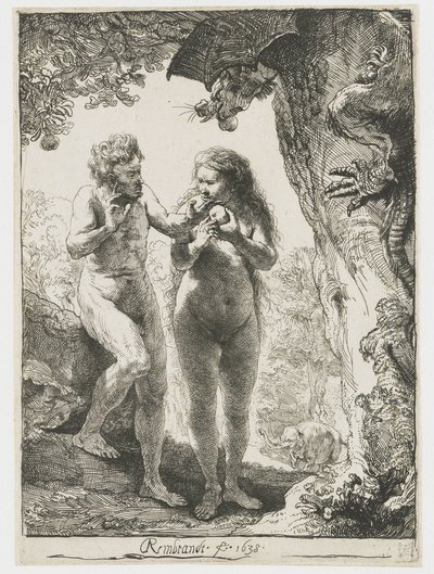 アダムとイブ 作： Rembrandt van Rijn