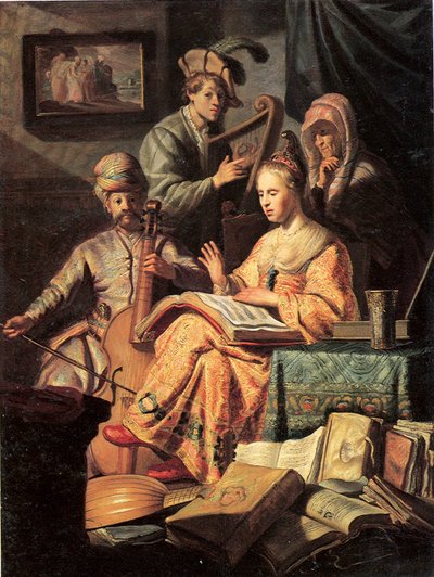 音楽の寓意、1626 作： Rembrandt van Rijn