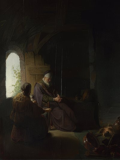 アンナと盲目のトビット。 1630年頃 作： Rembrandt van Rijn