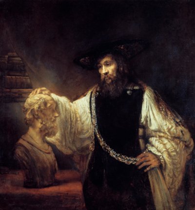 ホーマーの胸像の前のアリストテレス、1653年 作： Rembrandt van Rijn