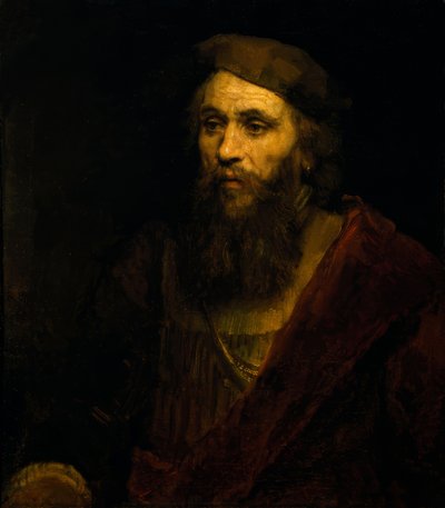 帽子のひげを生やした男 作： Rembrandt van Rijn