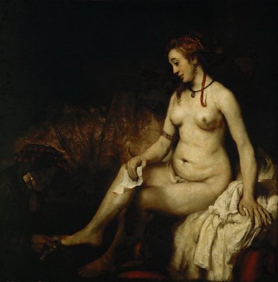 ダビデ王の手紙と彼女のバスバトシェバでバトシェバ 作： Rembrandt van Rijn