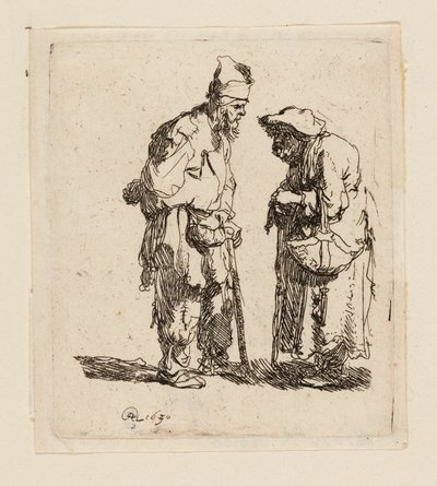 物乞いの男と物乞いの女の会話 作： Rembrandt van Rijn