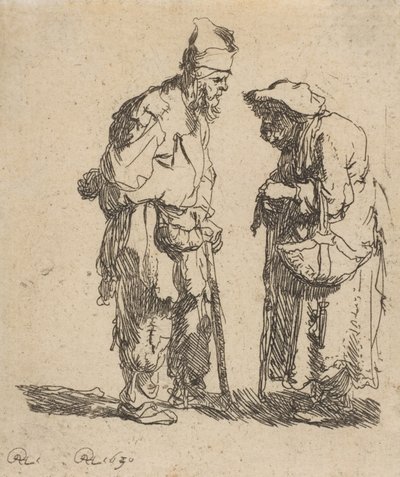 物乞いの男と物乞いの女の会話、1630., 1630. 作： Rembrandt van Rijn