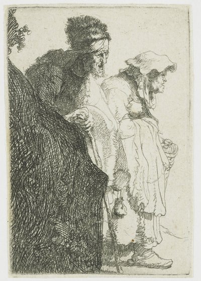 銀行の後ろの物乞いの男と女 銀行の後ろの物乞いの男女 作： Rembrandt van Rijn