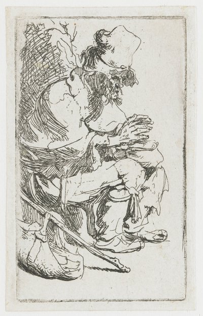 手を温める物乞い 作： Rembrandt van Rijn