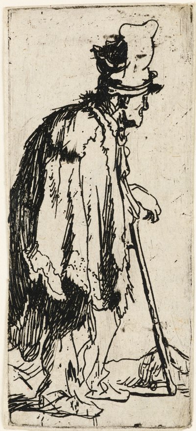 手が不自由な物乞い、1629年頃。 作： Rembrandt van Rijn