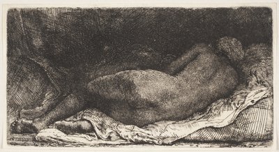 横になっている黒人のアフリカの女の子 作： Rembrandt van Rijn