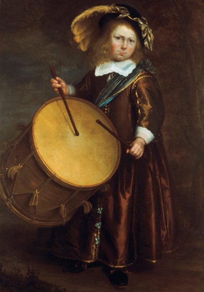 17世紀のドラムを持つ少年 作： Rembrandt van Rijn