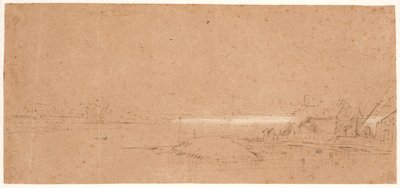 アムステルダム、ウェースペルザイデの穀物工場「フォーチュイン」 (?) のそば 作： Rembrandt van Rijn
