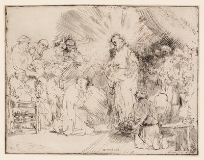 使徒たちに現れたキリスト 作： Rembrandt van Rijn