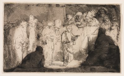 医者と論争するキリスト: スケッチ 作： Rembrandt van Rijn