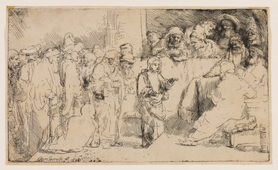 医者と論争するキリスト: スケッチ 作： Rembrandt van Rijn