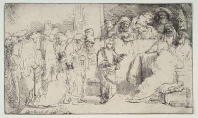 医師との紛争、スケッチ、1652年。 作： Rembrandt van Rijn