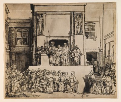 民衆の前に現れたキリスト（『エッケ・ホモ』） 作： Rembrandt van Rijn