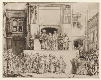 民衆の前に現れたキリスト（『エッケ・ホモ』） 作： Rembrandt van Rijn