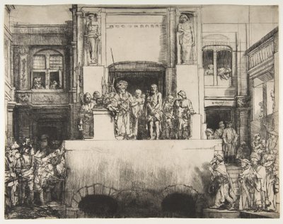 キリストは人々に贈られました、1655年。 作： Rembrandt van Rijn