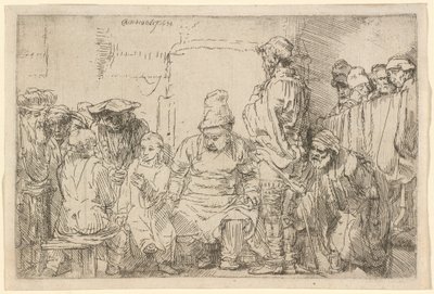 座って医師たちと論争するキリスト 作： Rembrandt van Rijn