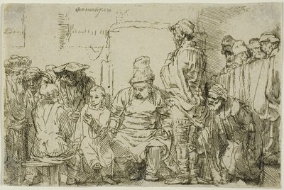 座って医師たちと論争するキリスト 作： Rembrandt van Rijn