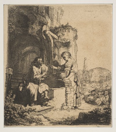 キリストとサマリアの女。 作： Rembrandt van Rijn