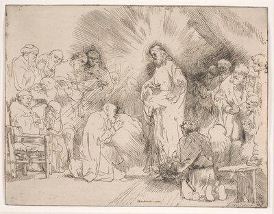 使徒たちに現れたキリスト 作： Rembrandt van Rijn
