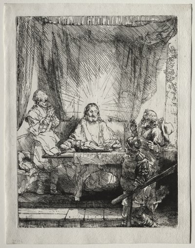 エマオのキリスト：大判版 作： Rembrandt van Rijn